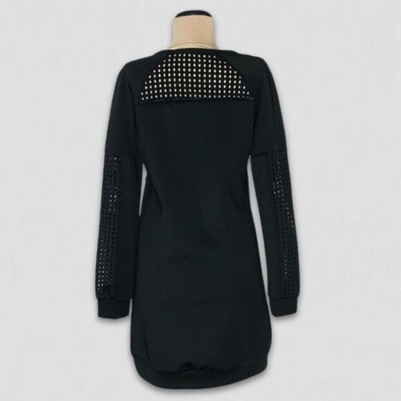 Fabletics Tilly Sweatshirt Mini Dress Knit Mesh Panel Size S - Picture 2 of 15